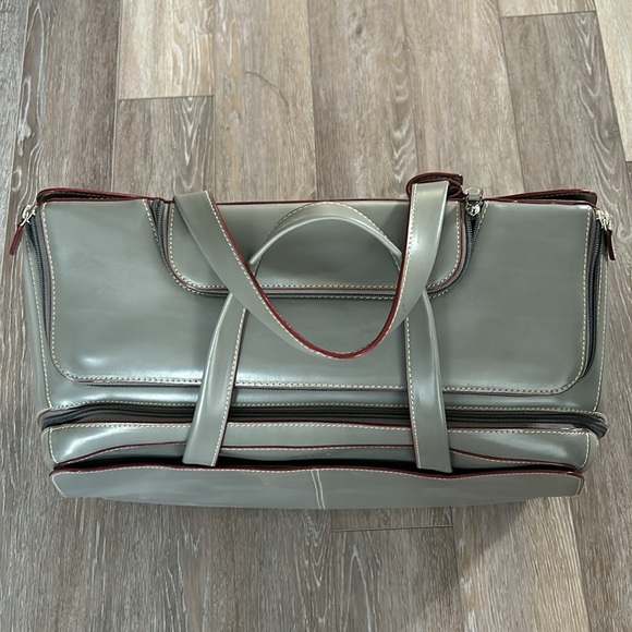 Lodis Carry On Computer Travel Bag 100% Genuine European Leather - Picture 2 of 11